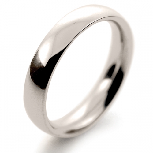 Court Very Heavy -  4mm (TCH4 W) White Gold Wedding Ring